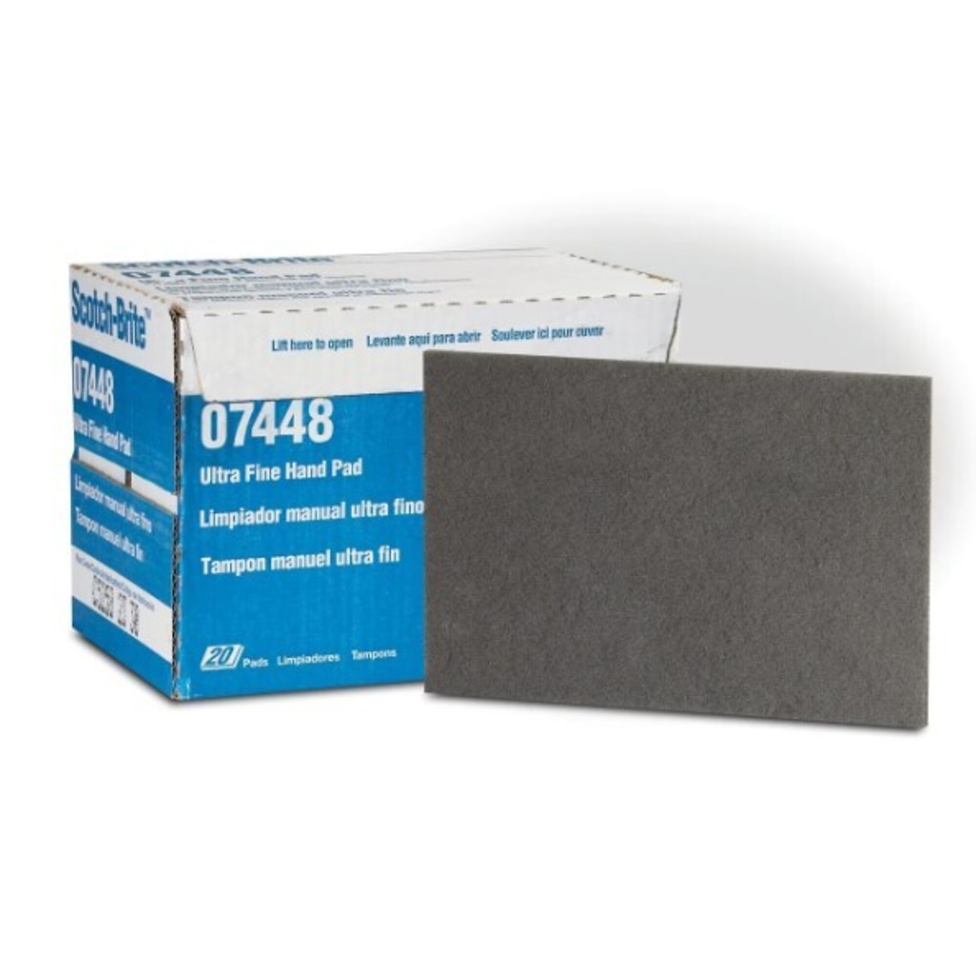 3M, Abrasive Hand Pad Scotch-Brite 7448 Ultrafine 20pk, Pieces (qty.) 20 Length 6 in, Model# MMM4801104028